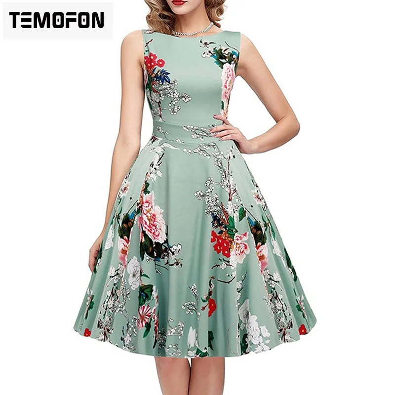 Hot Sale Women Fashion Vintage Floral Printed Mini Dress Sleeveless Summer Casual Ladies Short Party ZLD07 | Женская одежда