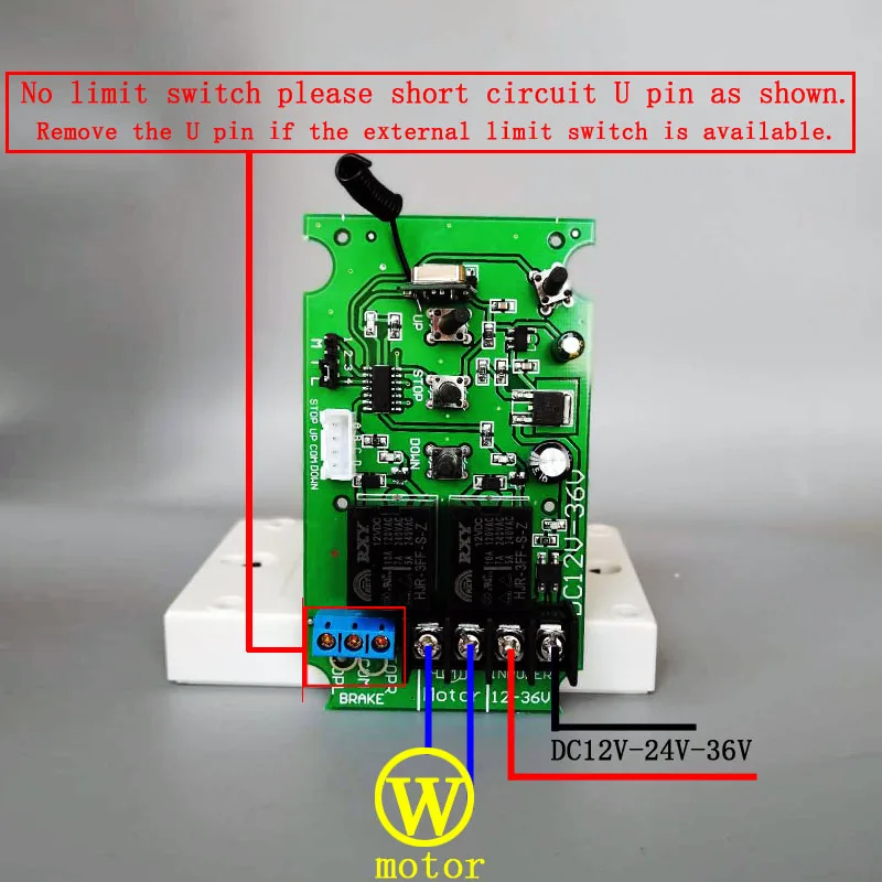 DC12V24V36VMOTOR удаленный беспроводной контроллер переключатель разворот линейный привод Электрический занавес/экран Гараж Открытый ход ограничен