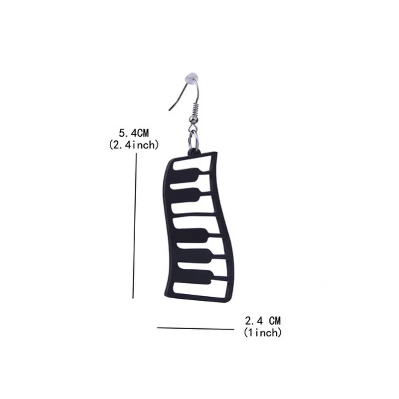 Новые черные серьги с пианино красочные аксессуары для музыкальных нот женщин