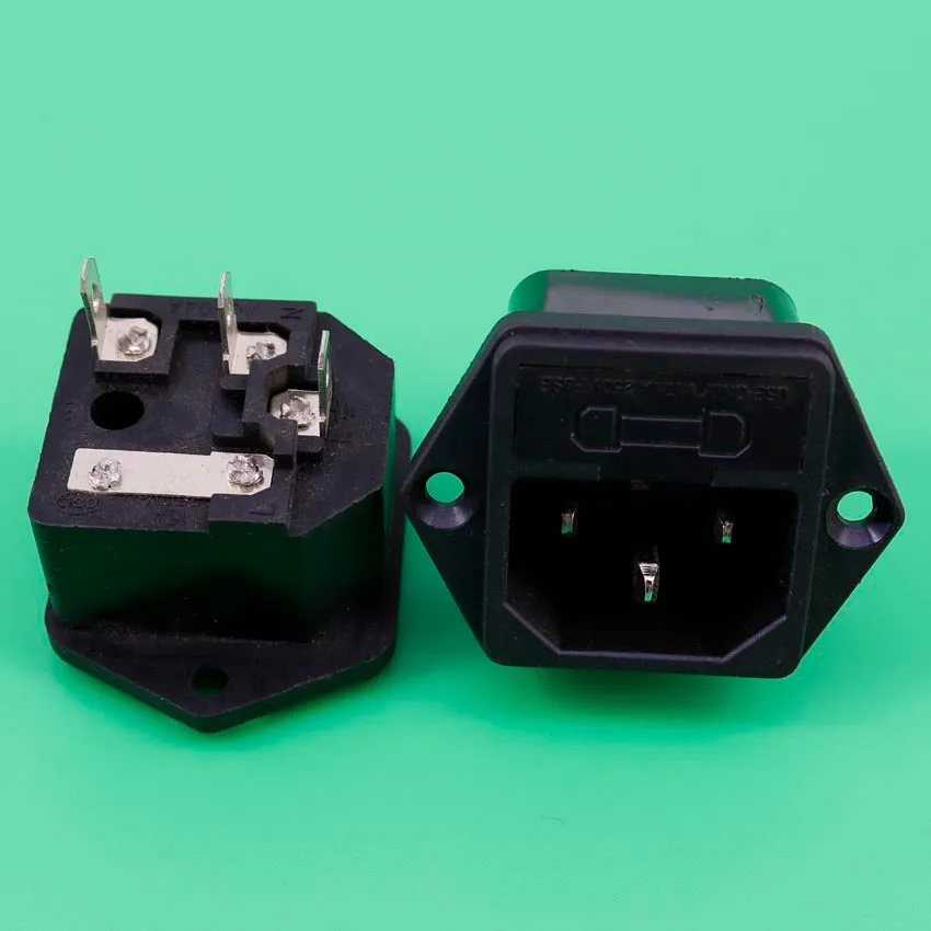1 шт. 3-PIN IEC 320 C14 мужской Мощность шнур входной разъем сосуд с разъёмом держатель предохранителя для аудио усилитель 250V 10A, по ограничению на использование опасных материалов в производстве Директива ЕС по ограничению содержания вредных веществ), CCC, TUV CE, производство Китай