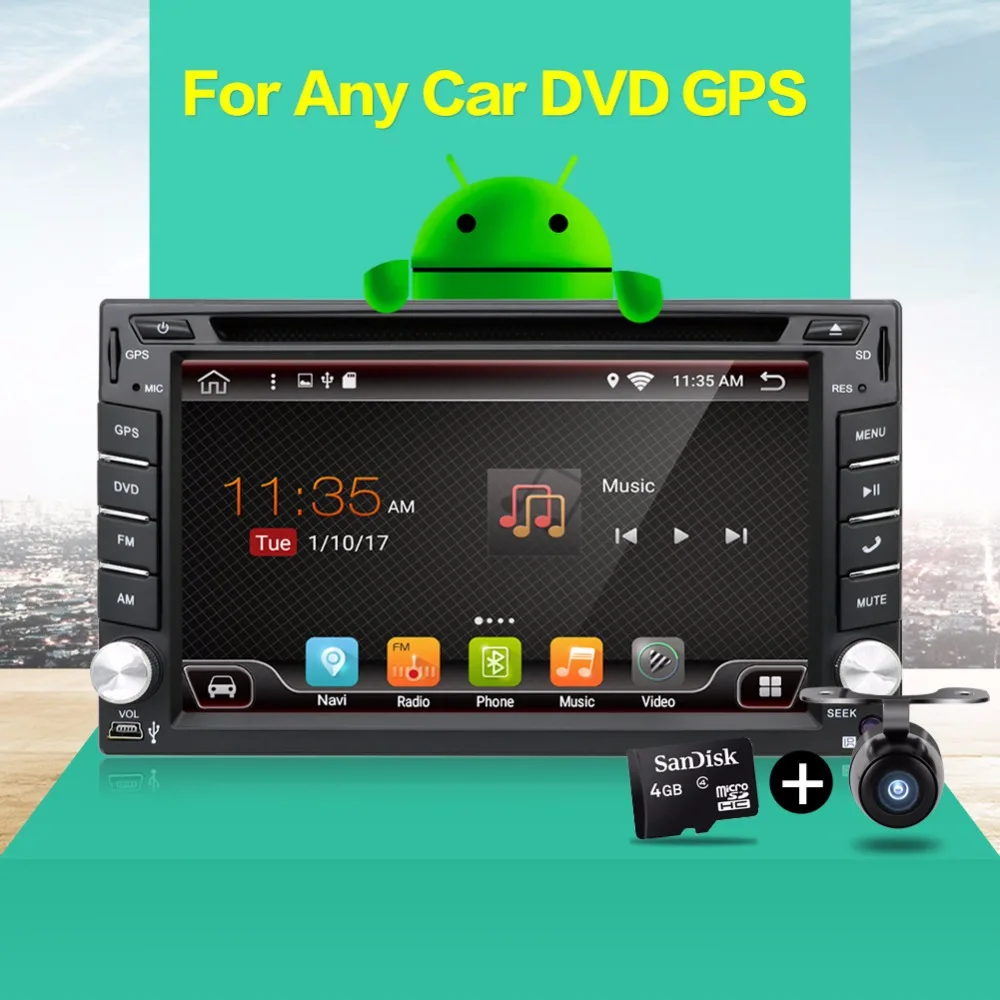 Автомобиль Электронные Авторадио 2 din android 7 1 dvd плеер автомобиля стерео gps