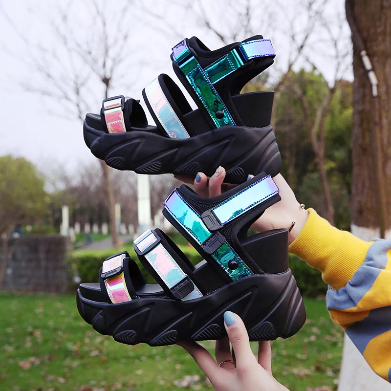 2019 летние женские сандалии на высоком каблуке 11 см повседневная обувь толстой