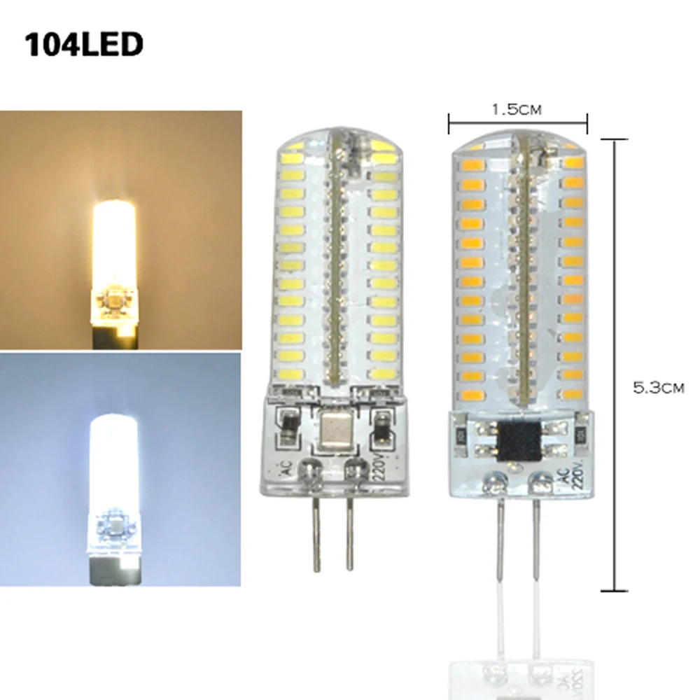 1 шт. Светодиодная лампа для люстры SMD 3014 G4 24 светодиода 5 32 48 64 96 светодиодов AC220V DC12V