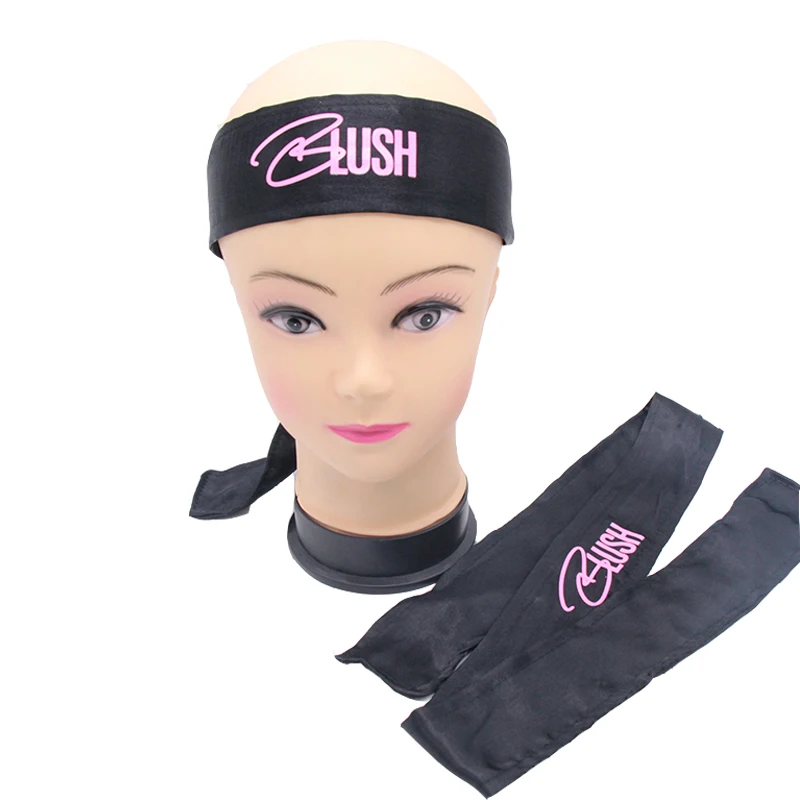 Индивидуальный логотип бренда черный шарф натуральные волосы для наращивания