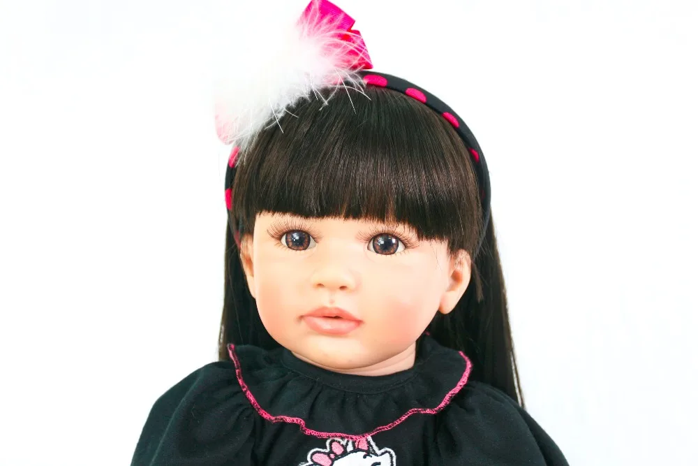 bebe Reborn Menina Dolls Cartoon dress up soft Silicone Vinyl Princess So Truly 24'' beautiful Babies Girl Playmates toy | Игрушки и
