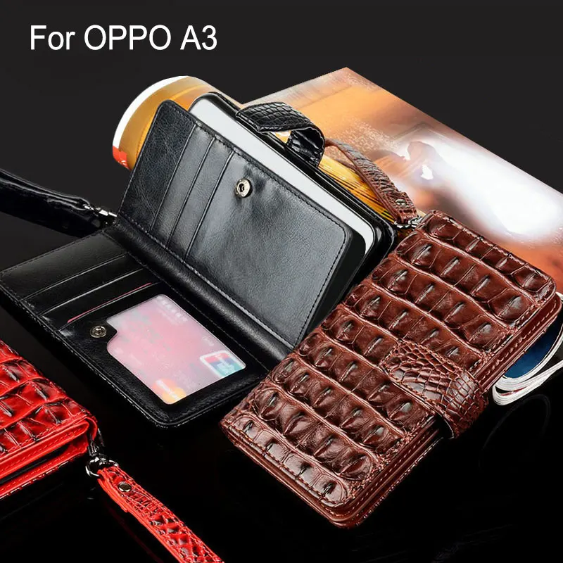 Высококачественный защитный чехол для OPPO A3 роскошный крокодил змеиная кожа