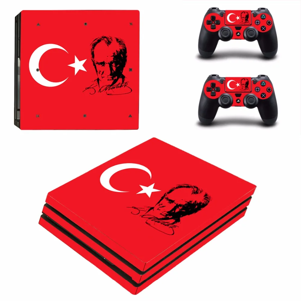 Наклейка с флагом Турции для Sony Playstation 4 PS4 Pro Защитная пленка консоли + контроллер 2