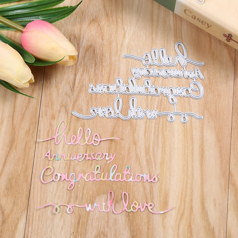 Love Hello поздравление металлические Вырубные штампы для DIY скрапбукинга фотоальбом бумажные открытки, декоративные поделки тиснение вырубки