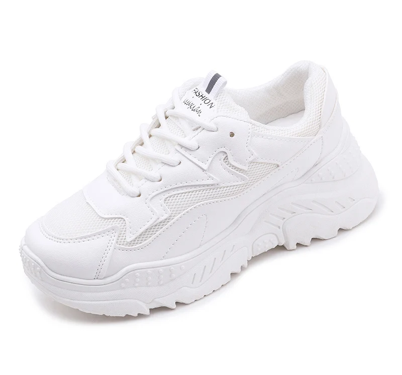 Women Shoes Fashion Vulcanize Shoes With 5cm Chunky Sneakers Women Casual Platform Dad Shoes Female White Basket Femme Krassovki