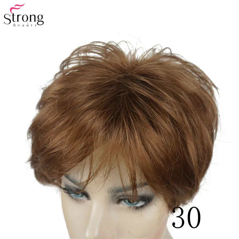 StrongBeauty женский парик короткий прямой натуральный Хай синтетический монолитный парик блонд/черный 11 видов цветов