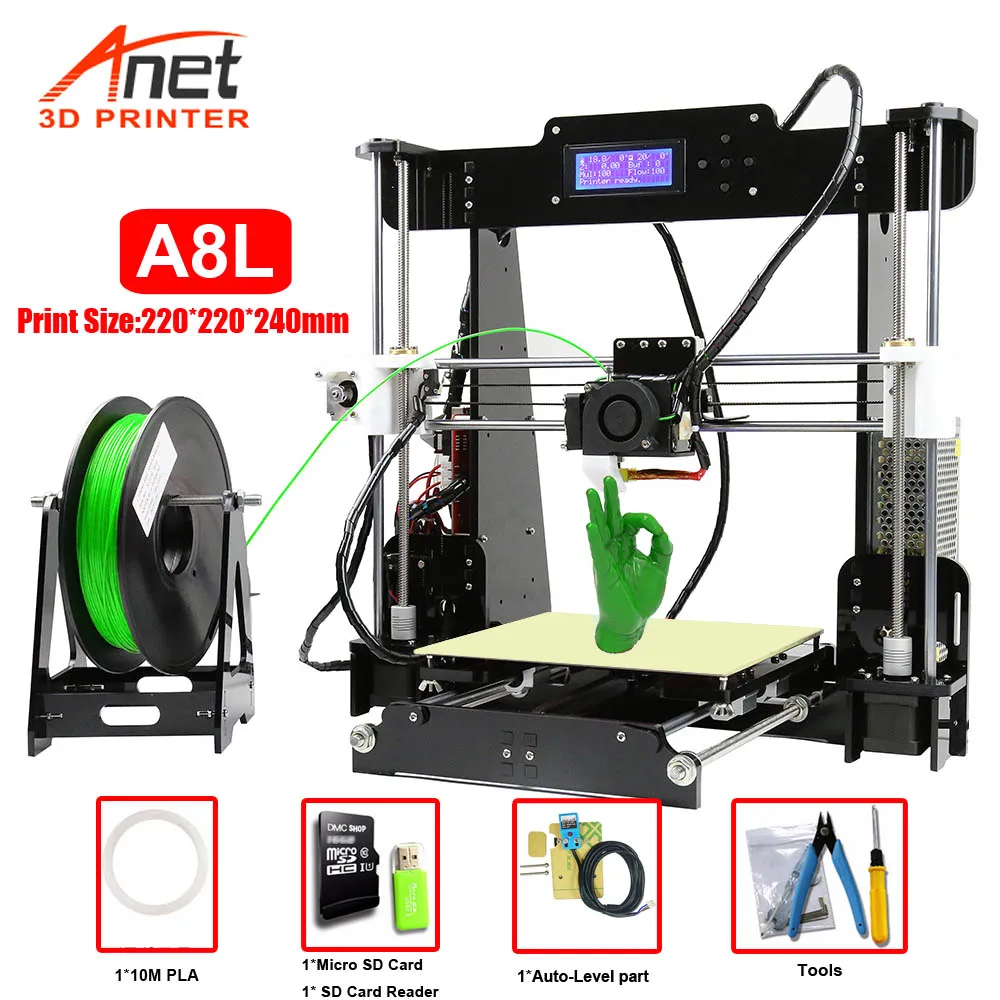 Новый 3D принтер Anet A8 A6 набор для самостоятельной сборки большой размер печати