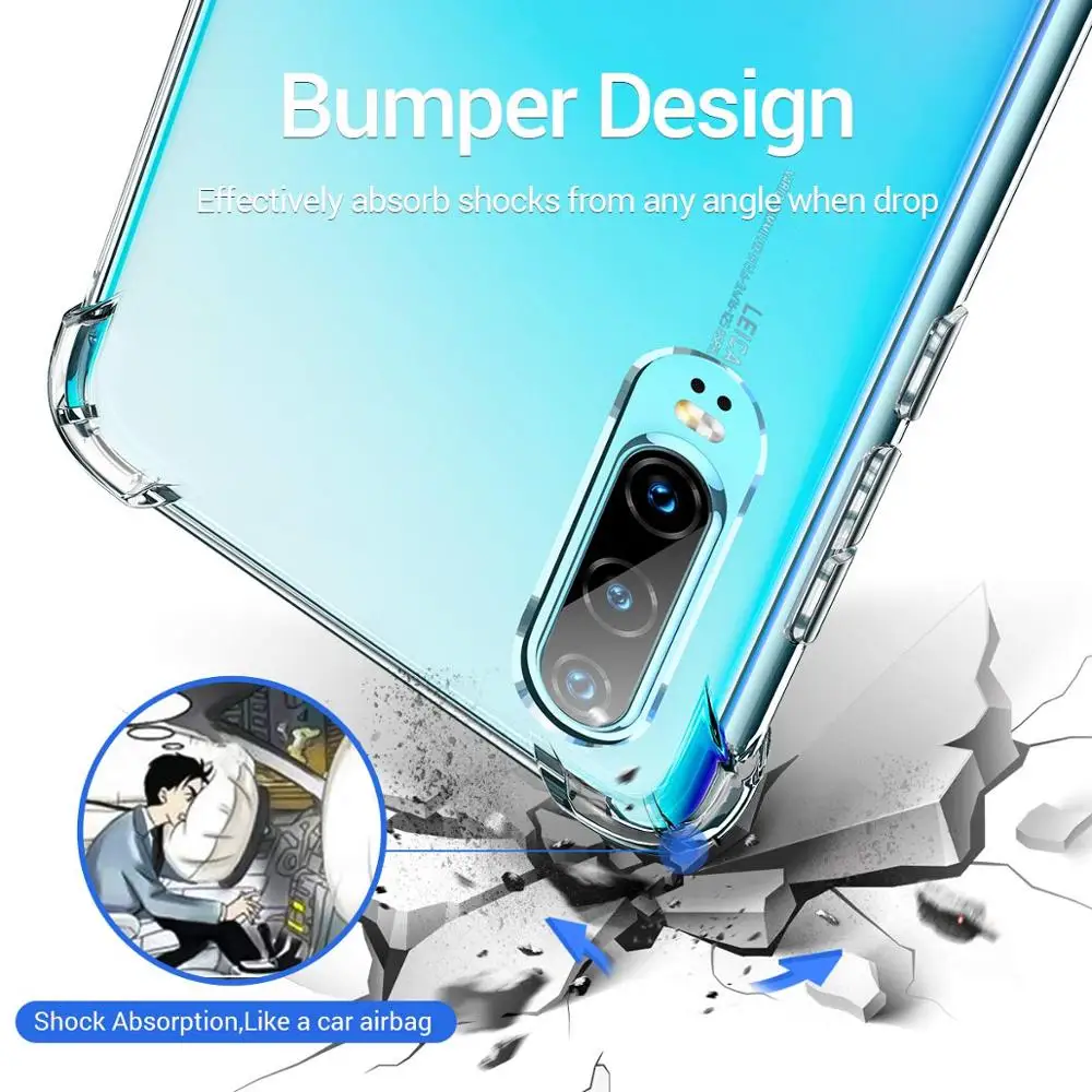Clear TPU Back Air Cushion Phone Case For Huawei P20 P10 P9 Lite Pro Cases Ultra-thin Cover Honor 8 9 10 Mate |