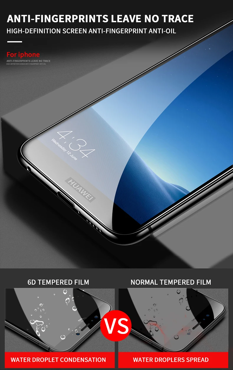 6D 9H закаленное стекло для huawei P Smart стекло Защита экрана полное покрытие для Huawey P Smart FIG взрывозащищенное стекло