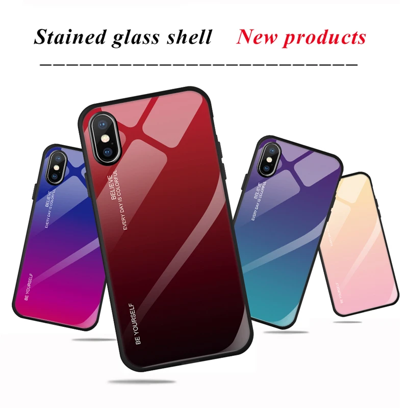 Fashion Gradient Case For iPhone 8 Plus X XR Xs Max 7 6 6S Luxury Groosy Mirror Cell Mobile Phone Cases |