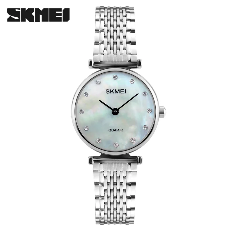 SKMEI женские часы Montre Femme Модные женские наручные часы женские часы платье кварцевые часы женские модные наручные часы - Цвет: silver silver watch