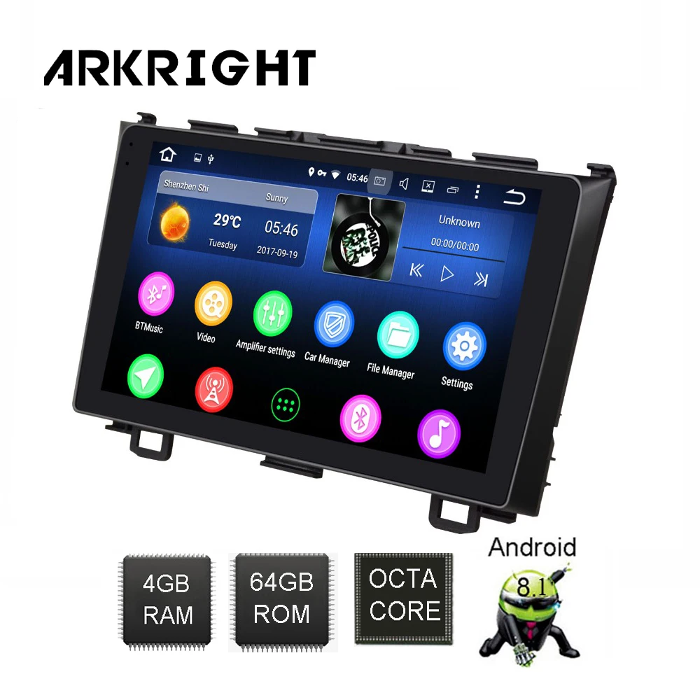 Автомобильный DVD плеер ARKRIGHT 9 '' 2 Din Android 8 1 автомагнитола стерео GPS для Honda CRV 2007