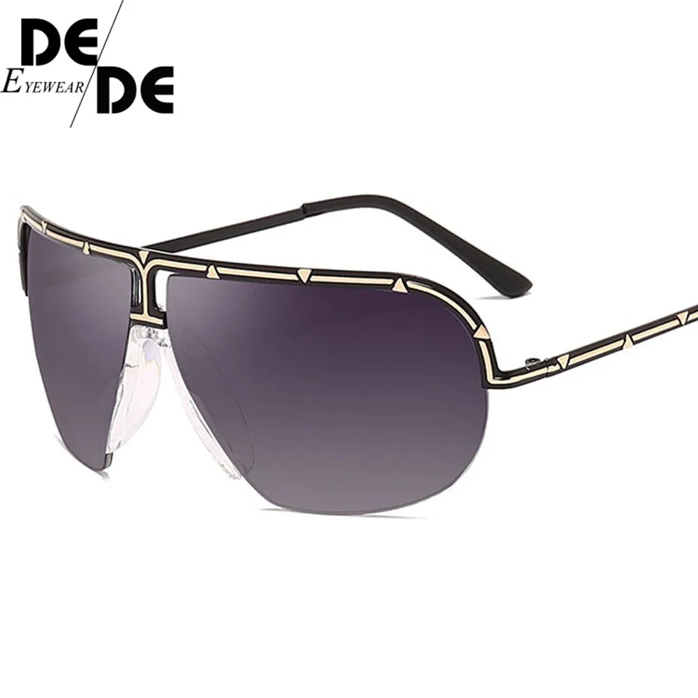 

DesolDelos Semi-rimless Oversized Sunglasses Men Metal Frame Big Sun Glasses for Driving UV400 Brand Designer gafas de sol
