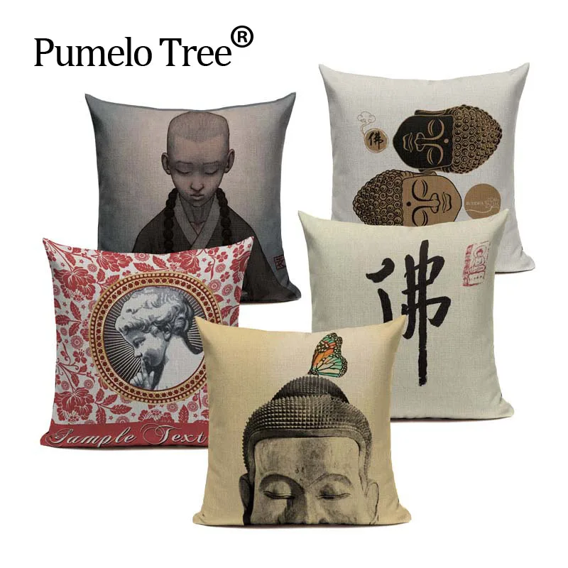 

India And Pakistan Cushion Covers Style Buddhist Culture Seat Home Decor Cushion Cover Cases 45X45Cm Square Throw Pillow Case