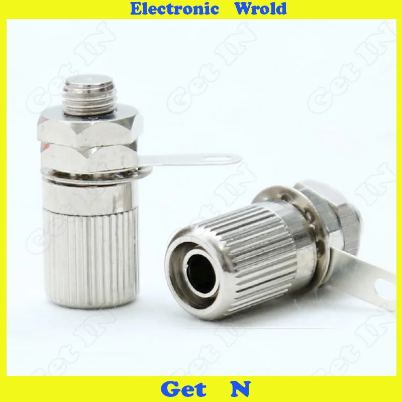 

10pcs M6*23 Pure Copper 4mm Metal Banana Plug H-4025 Terminal Socket
