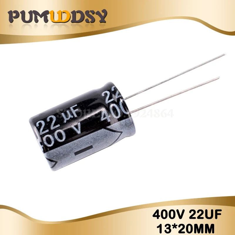 10 шт Высокое качество 400V22UF 13*20 мм 22 мкФ 400V 13*20 электролитический конденсатор с алюминиевой крышкой