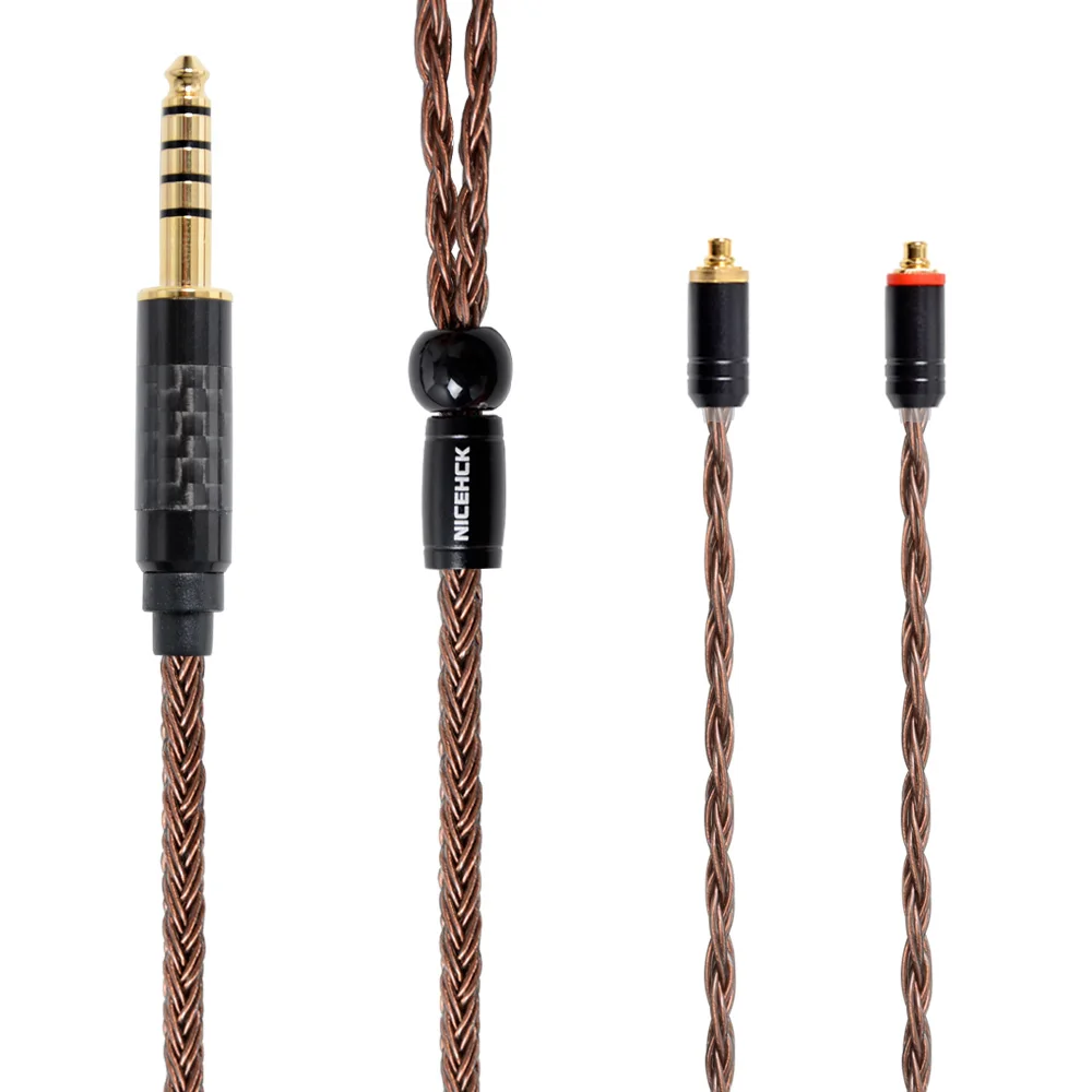 4.4mm With MMCX NICEHCK 16 сердечник высокой чистоты наушники с медным покрытием кабель 3,5/2,5/4,4 мм разъем MMCX/2Pin для TFZ TRNV90 ZSX CCAC12 NICEHCK F3/NX7 Pro/DB3 - Цвет: 4.4mm With MMCX