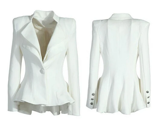 white single button blazer