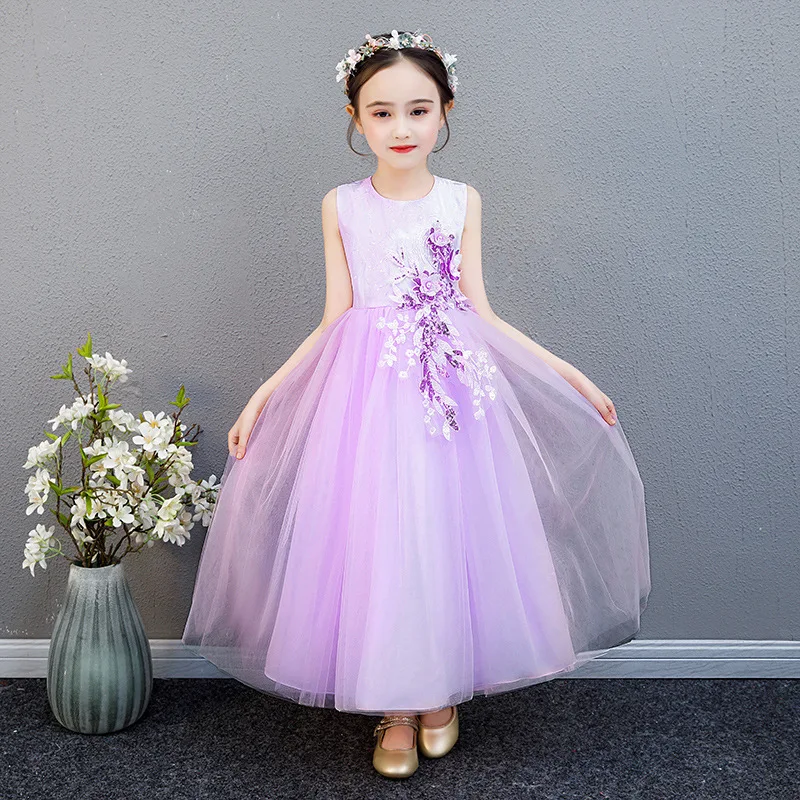 

Kids Daily Sundress Ankle-length Sequins Princess Girls Birthday Party Dresses Teens Wedding Dress Baby Children's Day Frocks