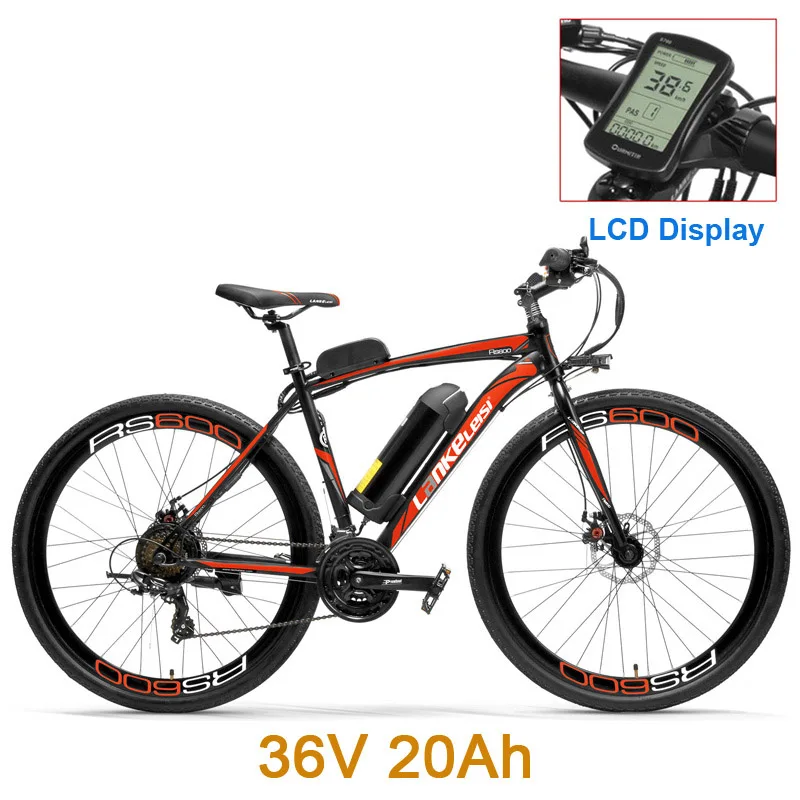 RS600 супер мощный электрический велосипед, 36 В 10Ah/15Ah/20Ah батарея E велосипед, 700C дорожный велосипед, оба дисковых тормоза, рама из алюминиевого сплава - Цвет: Red 20A LCD