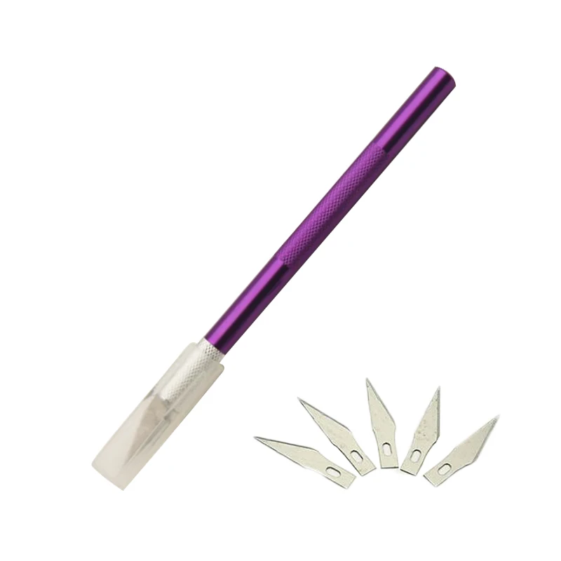purple 5 Лезвия для резьбы по дереву инструменты еда скульптурный гравировальный нож скальпель DIY Плотницкие Инструменты - Цвет: purple