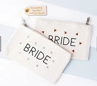 custom bridal bridesmaid gift make up comestic bags with text tag unique gift for hen party bags purses travel pouches