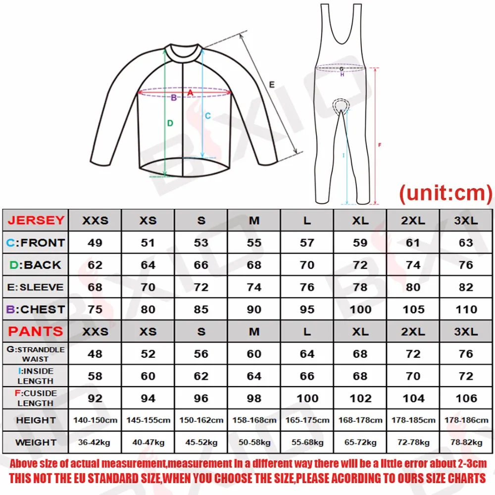 Bxio Womens Winter Fleece Cycling Jersey Set Ropa De Camisa Ciclismo Long Sleeve Bike Clothing Sport Jerseys P044 | Спорт и