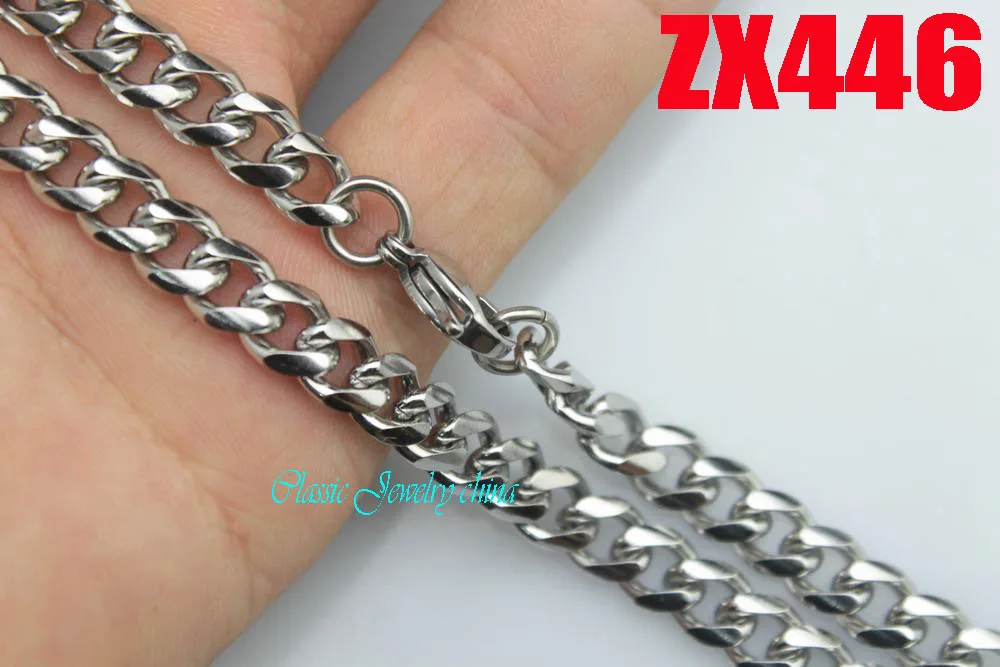 6.8mm rounded corners Curb Cuban chain stainless steel necklace fashion men's women jewelry chains 20pcs ZX446