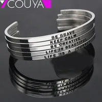 Fashion 316L Stainless Steel Cuff Bracelets and Bangles Silver Color Shiny Femininas Wide Big Bangles Hot Sale Bijoux For Women