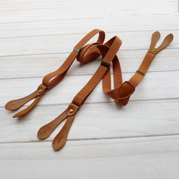 Подтяжки из натуральной кожи в стиле ретро коричневые подтяжки Бесплатная