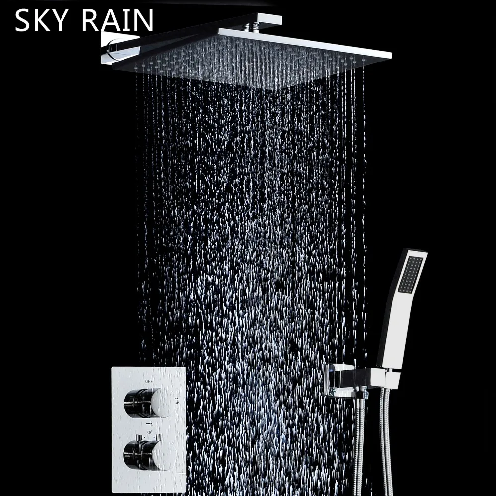 Хромированные дождевые душевые комплекты SKY RAIN термостатический клапан для