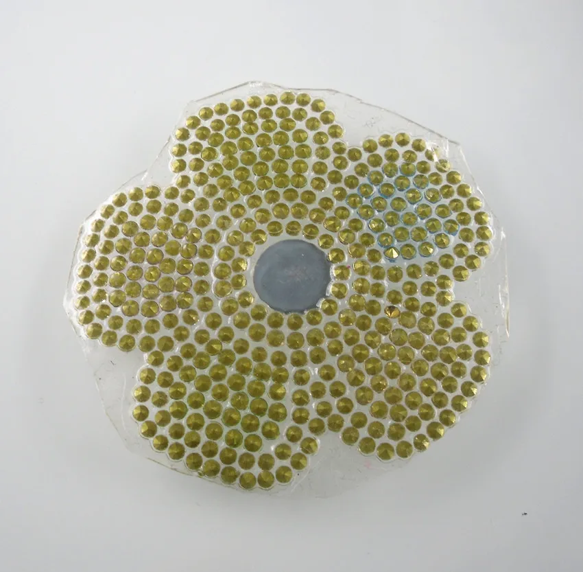 Hotfix iron round glass faceted rhinestones fashion applique fit shoes bag clothing decorations flower shape 1pc TZH02 | Дом и сад