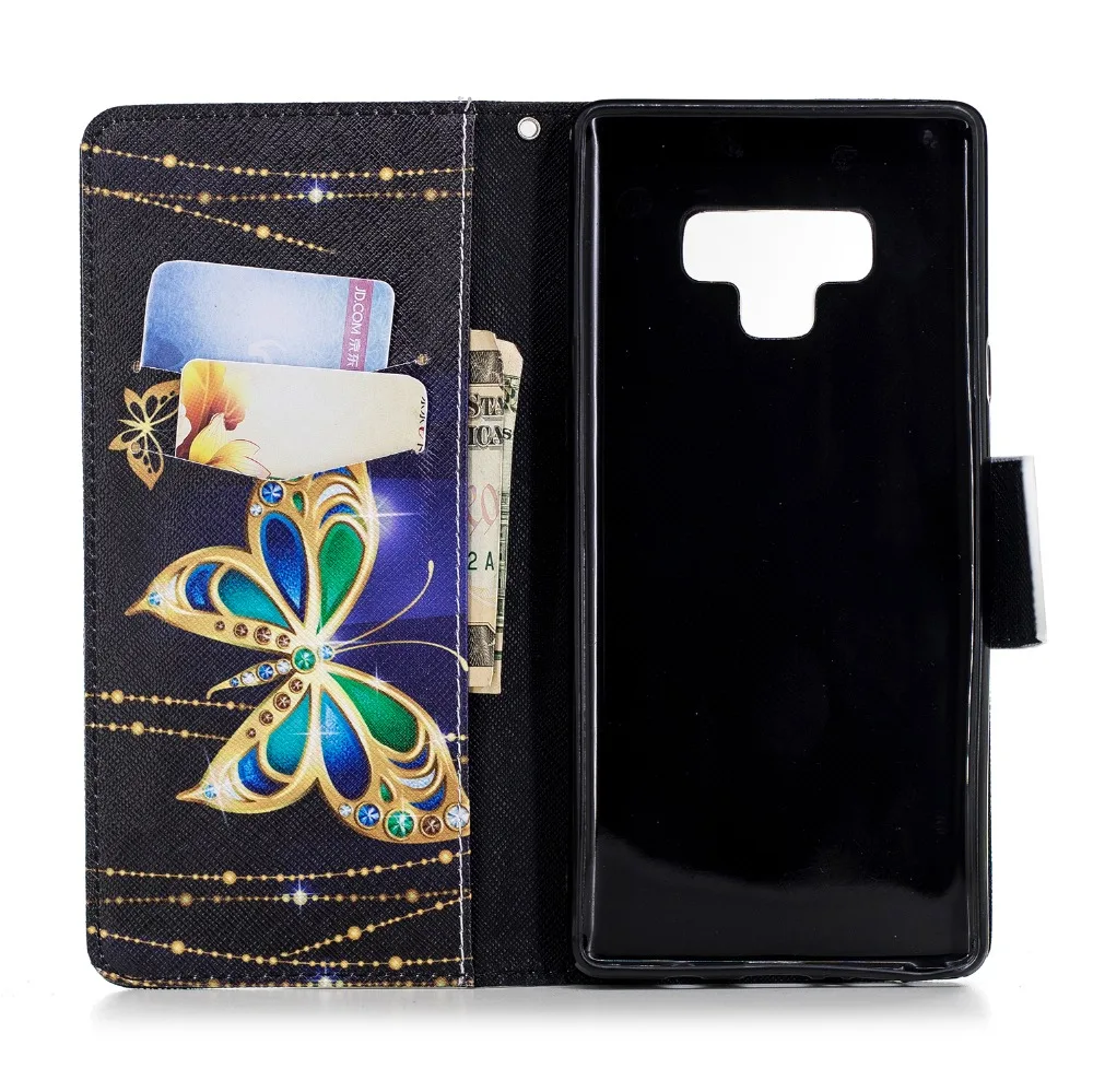 Чехол кошелек для samsung S7 S8 S9 A3 A5 A6 A7 A8 Note 9 чехол из искусственной кожи с откидной