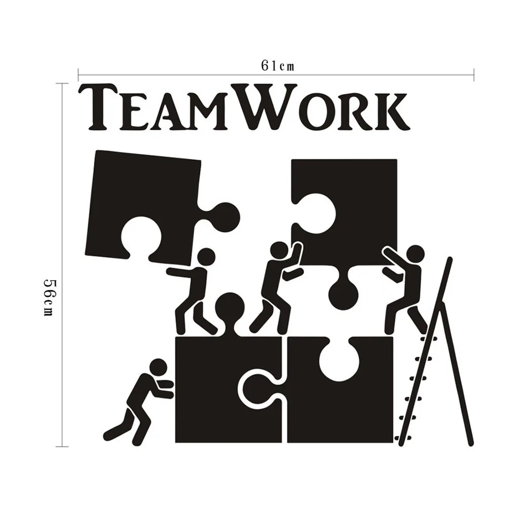 Teamwork Наклейки на стены с цитатами офис школьная команда работа головоломка лестница рабочий настенные наклейки детские комнаты общежития винил офисный Декор росписи 316