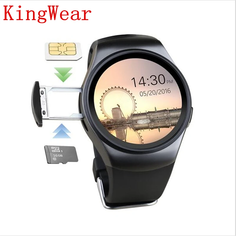 KW18 Bluetooth Смарт часы полный экран MTK2502C 240*240 1 3 дюймов Поддержка SIM TF карты Smartwatch