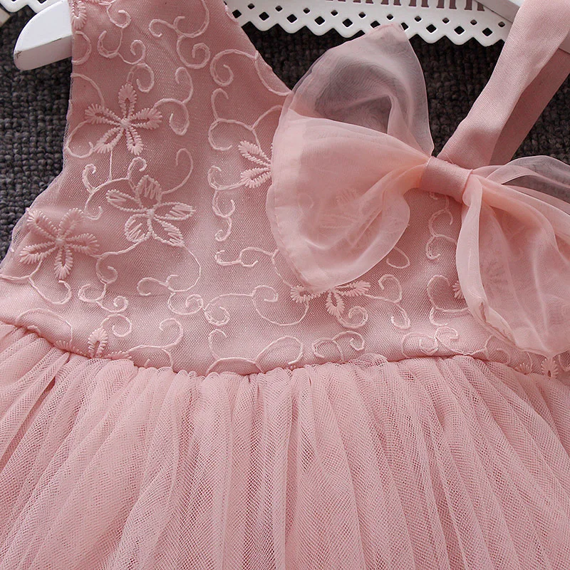 Платье детское белое платье с фатиновой юбкой бантом От 1 до 3 лет для маленьких