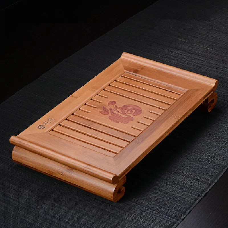 

38*22*5.5cm Scholar * Bamboo Gongfu Tea Table Serving Tray Kung Fu Tea Set bamboo tea tray Natural Wood Bamboo tea sets