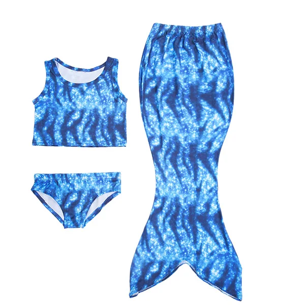 Mermaid 3pcs set Стиль, детские купальные костюмы с хвостом русалки для девочек, купальный костюм с бикини для маленьких детей - Цвет: Mermaid 3pcs set