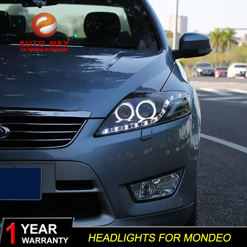 Автомобильный Стильный чехол на голову для Ford Mondeo 2007-2012 фара для fusion фары DRL вариант ангельские глазки Биксеноновые линзы ближнего света