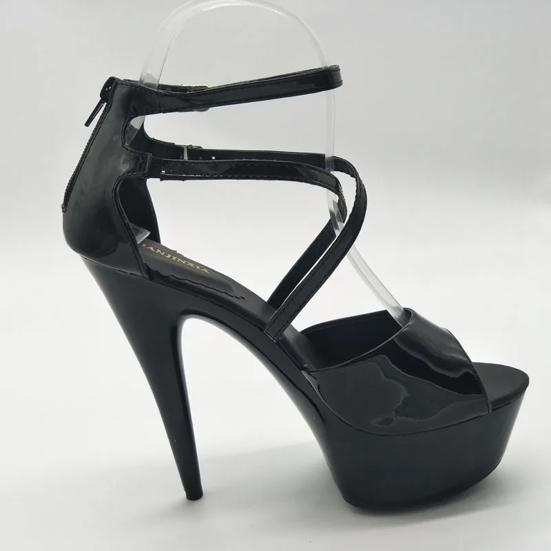 LAIJIANJINXIA Sexy Ankle Strap 15CM Super High Heel Platforms Pole Dance / Performance Star Model Shoes | Обувь