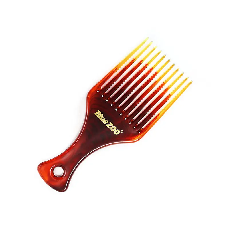 Amber color Новая мужская стильная расческа для волос, завитки, масляная голова, щелкающая на спине, большая широкая зубная вставка, моделирование, салонная расческа, моделирование бороды DIY - Цвет: Amber color