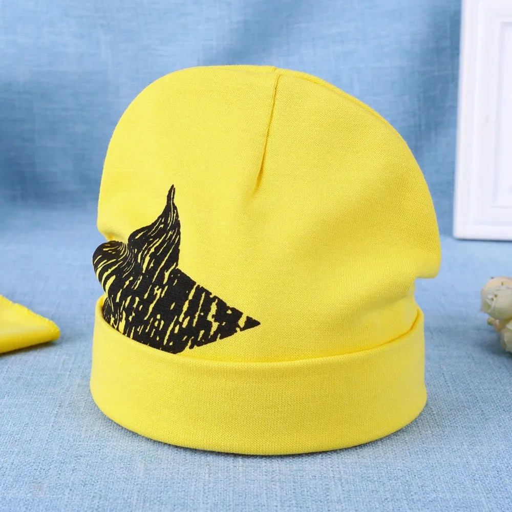 Autumn Winter Spring Cute Stars Print Baby Hat Girls Boys Caps Warm Soft Breathable Cotton Kids Beanie for 0-3T Children Wear | Детская