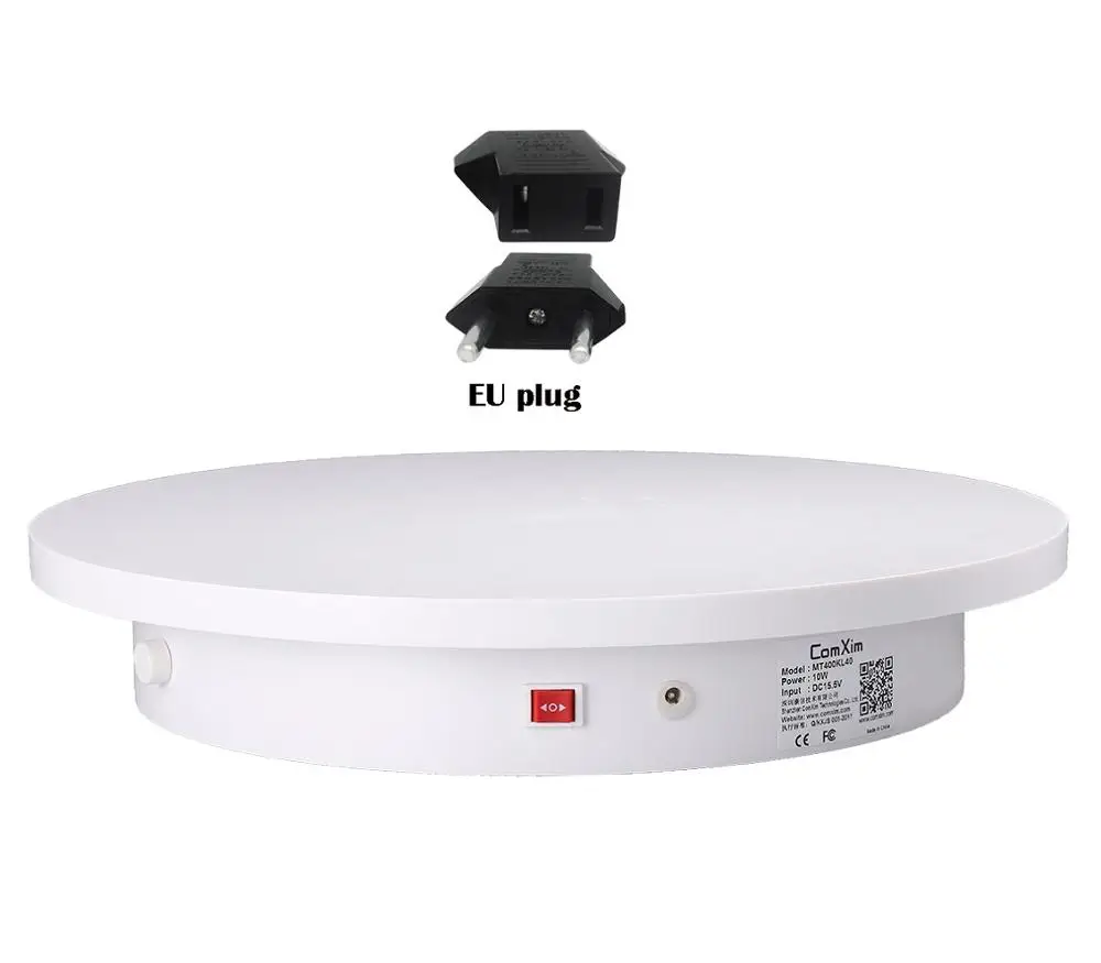 White with EU plug NT400KL40 электрическая фотография поворотный стол 40 см 15.7in ручка управления скоростью, 360 градусов продукт съемки, 3D сканирование ComXim - Цвет: White with EU plug