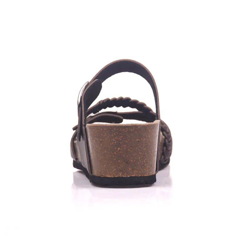 Модные дизайнерские пробковые тапочки COSMAGIC на платформе среднем каблуке новинка