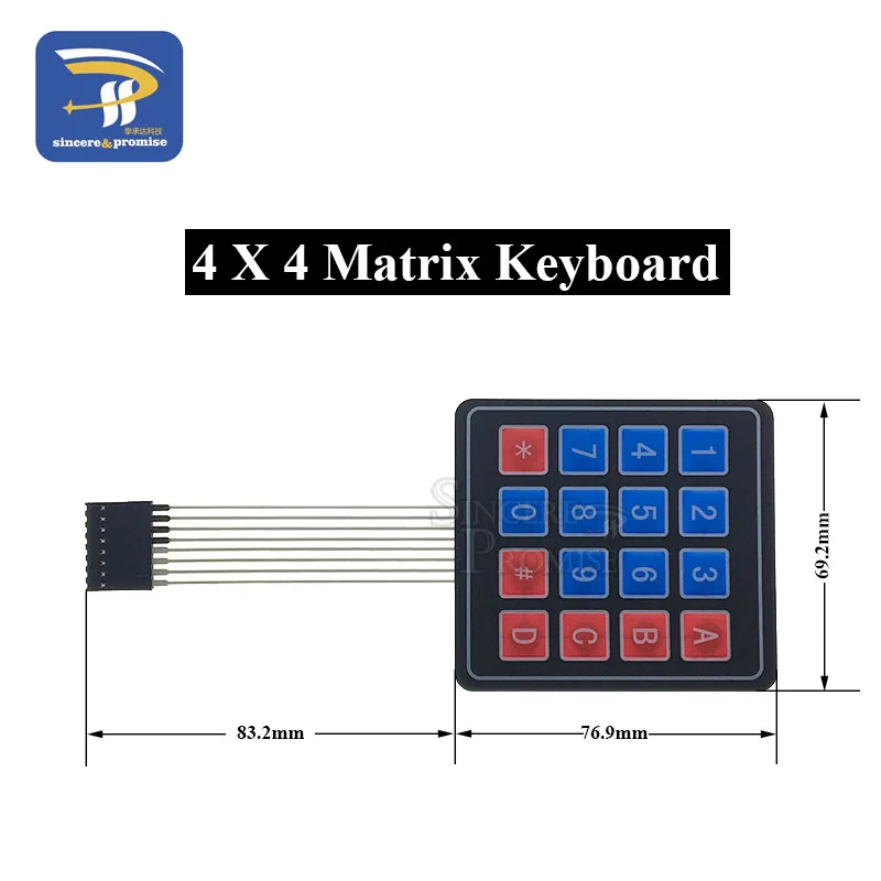 4x4 matrix keyboard 3 4 до 5 лет, 12 предметов в упаковке, 16 20 Ключ 4*4 мембранный переключатель клавиатуры 1x4 1x6 3x4 4x4 4*5 матрицы матрица клавиатура для Arduino салона автомобиля - Цвет: 4x4 matrix keyboard