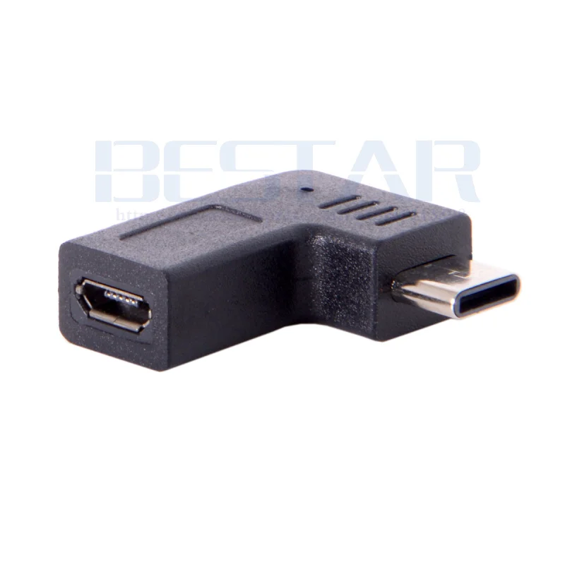 USB-C Type-C 3 1 папа к Micro USB 2 0 5Pin адаптер для передачи данных 90 градусов угловой тип
